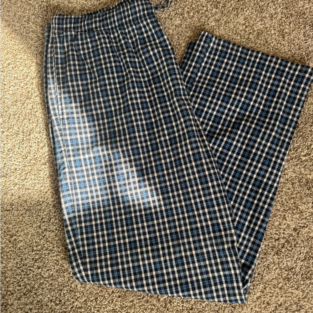 Croft & Barrow Men's Navy Checkered Pajama Pants